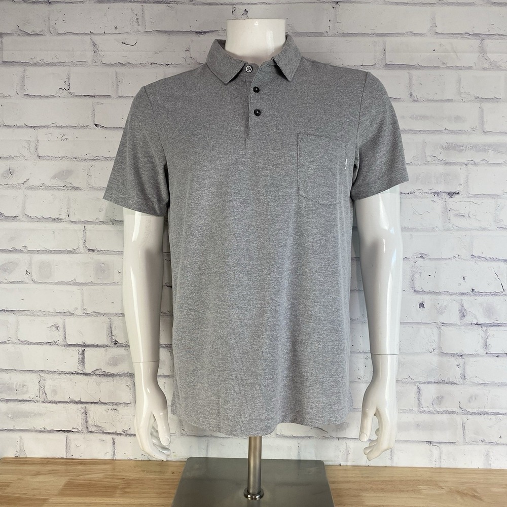 Vuori Shirt Men's Size‎ Medium Polo Shirt Grey Chest Pocket Short Sleeve